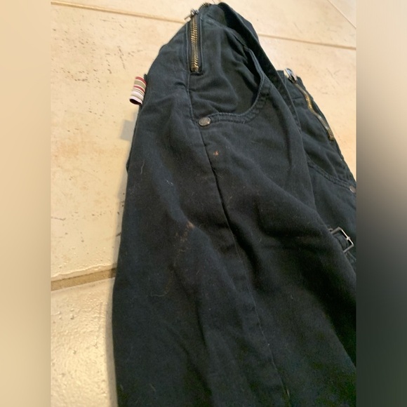 Triple Five Soul Black Cotton Zip Detail Overalls - XS - Picture 15 of 15